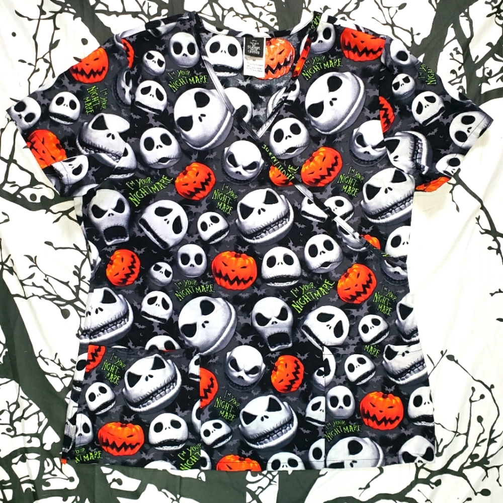 Disney Nightmare Before Christmas Medium Scrub Top